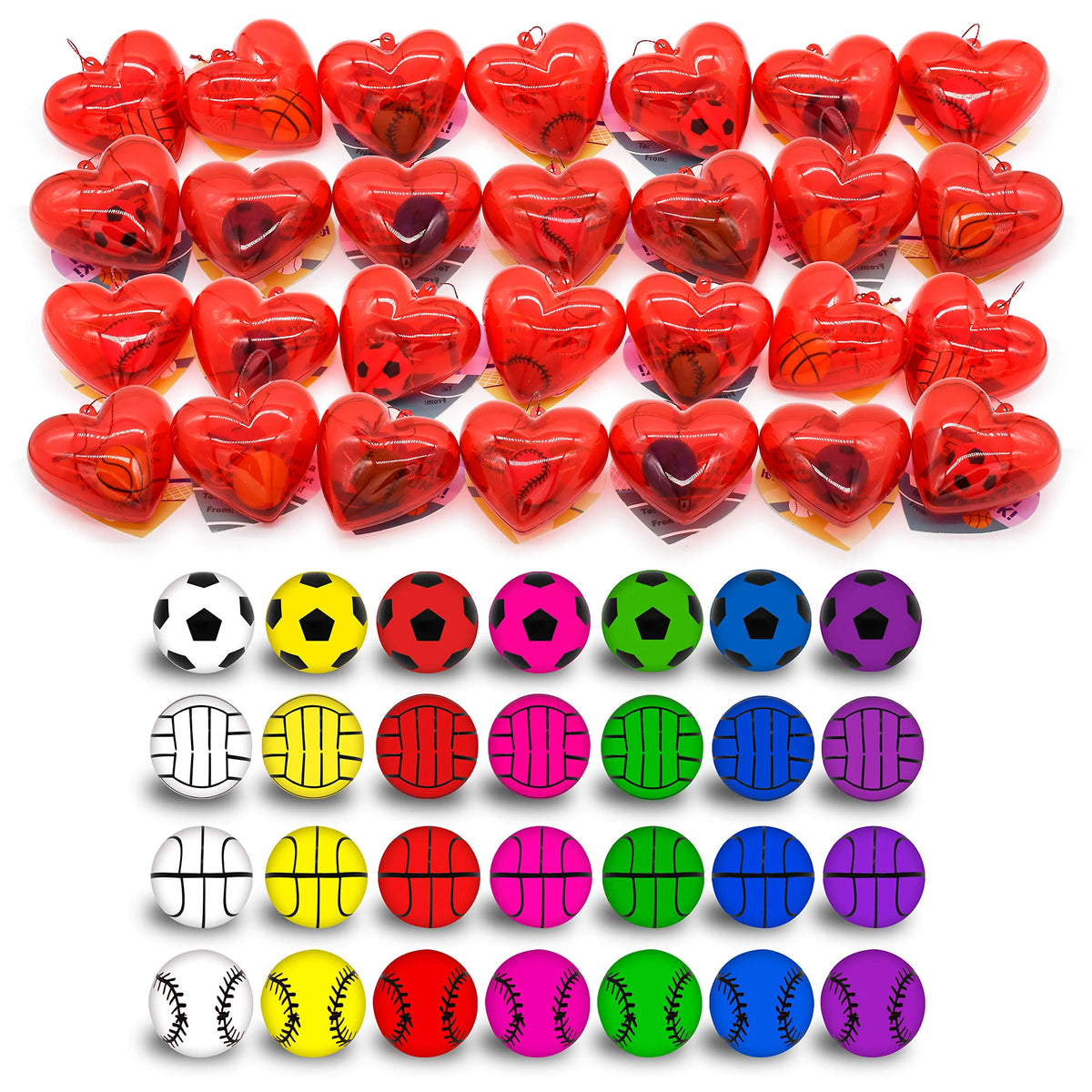 Valentine red and pink heart decorations 3inch (2pack / 10pcs) Auction